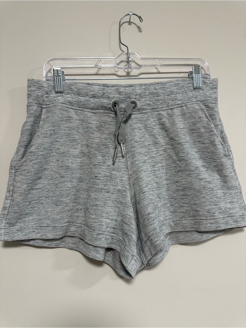 Athleta Light Gray Heather Drawstring Athletic Shorts